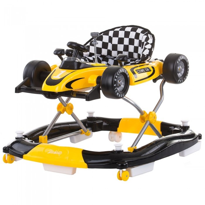 Premergator si Antemergator Racer  4 in 1 Galben - Chipolino yelow Racer Musical baby walker
